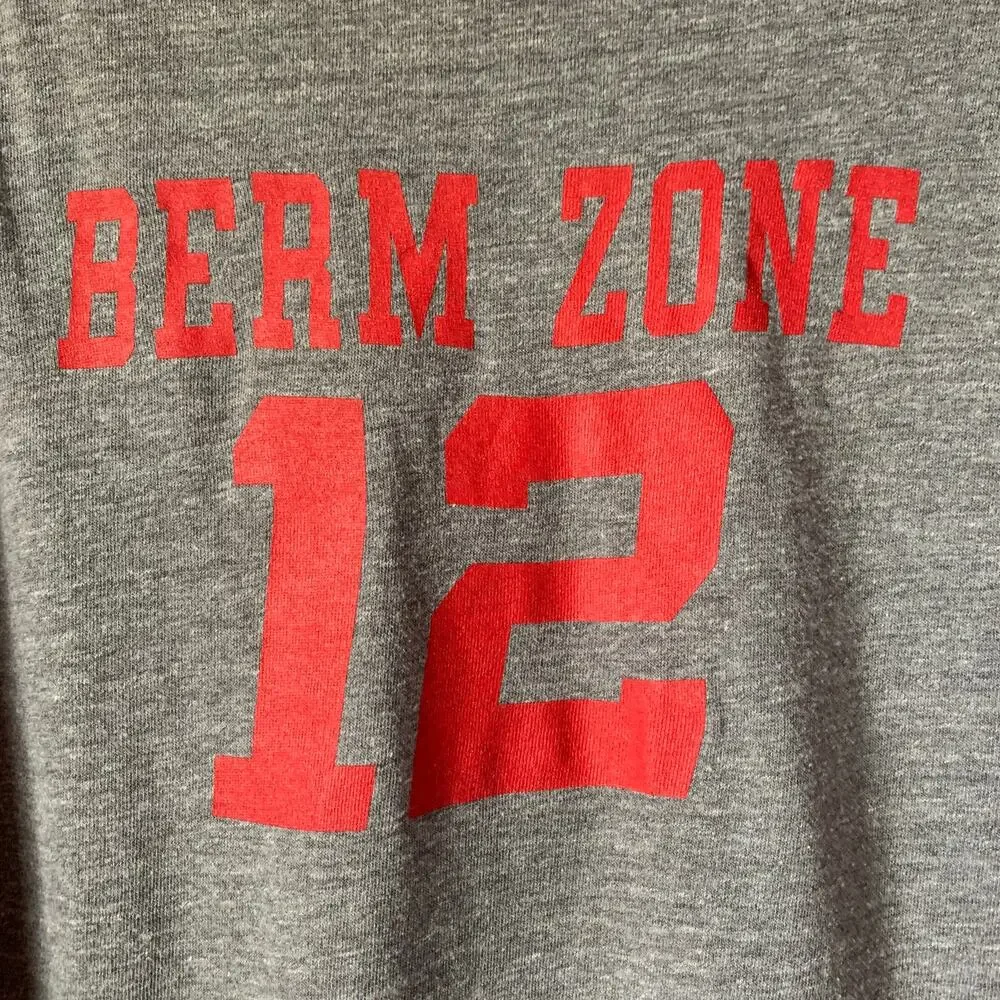 Adidas Heathered Gray Red Nebraska Cornhusker BERM ZONE Baseball Raglan Shirt L